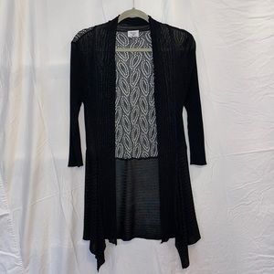 Black 3/4 sleeve light cardigan